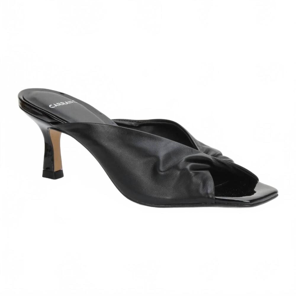 NEW CARRANO women's sage slide leather patent sandal in black